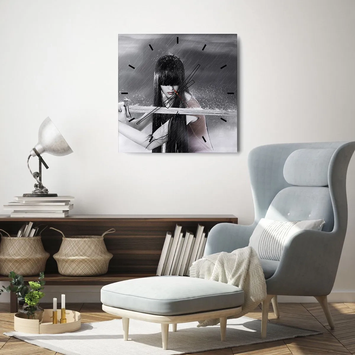 Horloge murale - Pendule murale - Belle et dangereuse - 30x30 cm