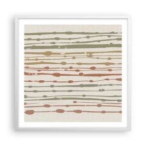 Affiche dans un cadre blanc - Poster - Notation musicale des couleurs - 60x60 cm