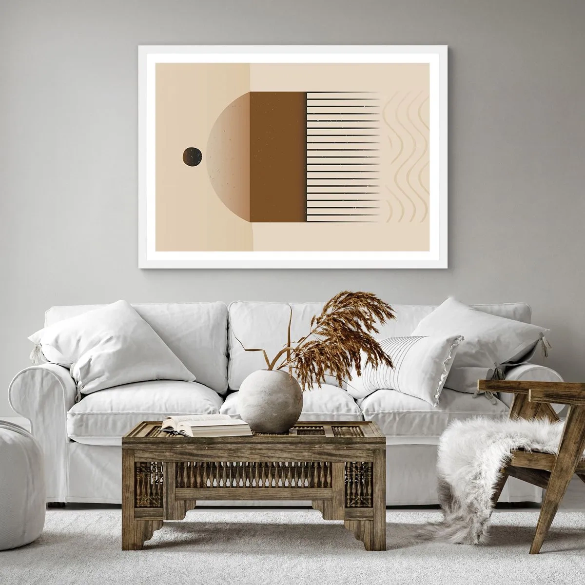 Affiche dans un cadre blanc - Poster - Différents états - 50x50 cm