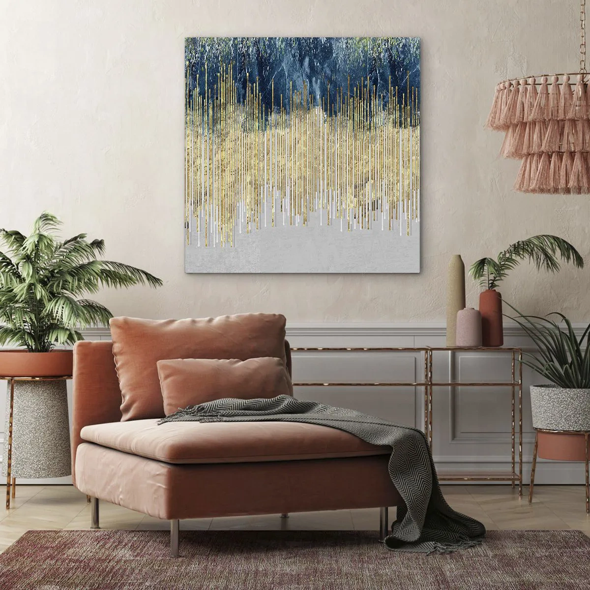 Impression sur toile - Image sur toile - Bordure dorée - 50x50 cm