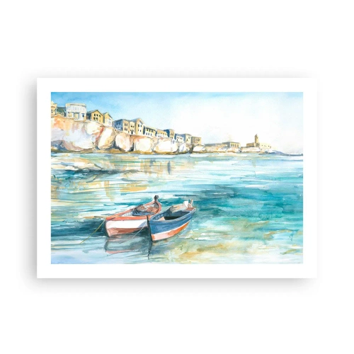 Affiche - Poster - Paysage dans l'azur - 70x50 cm