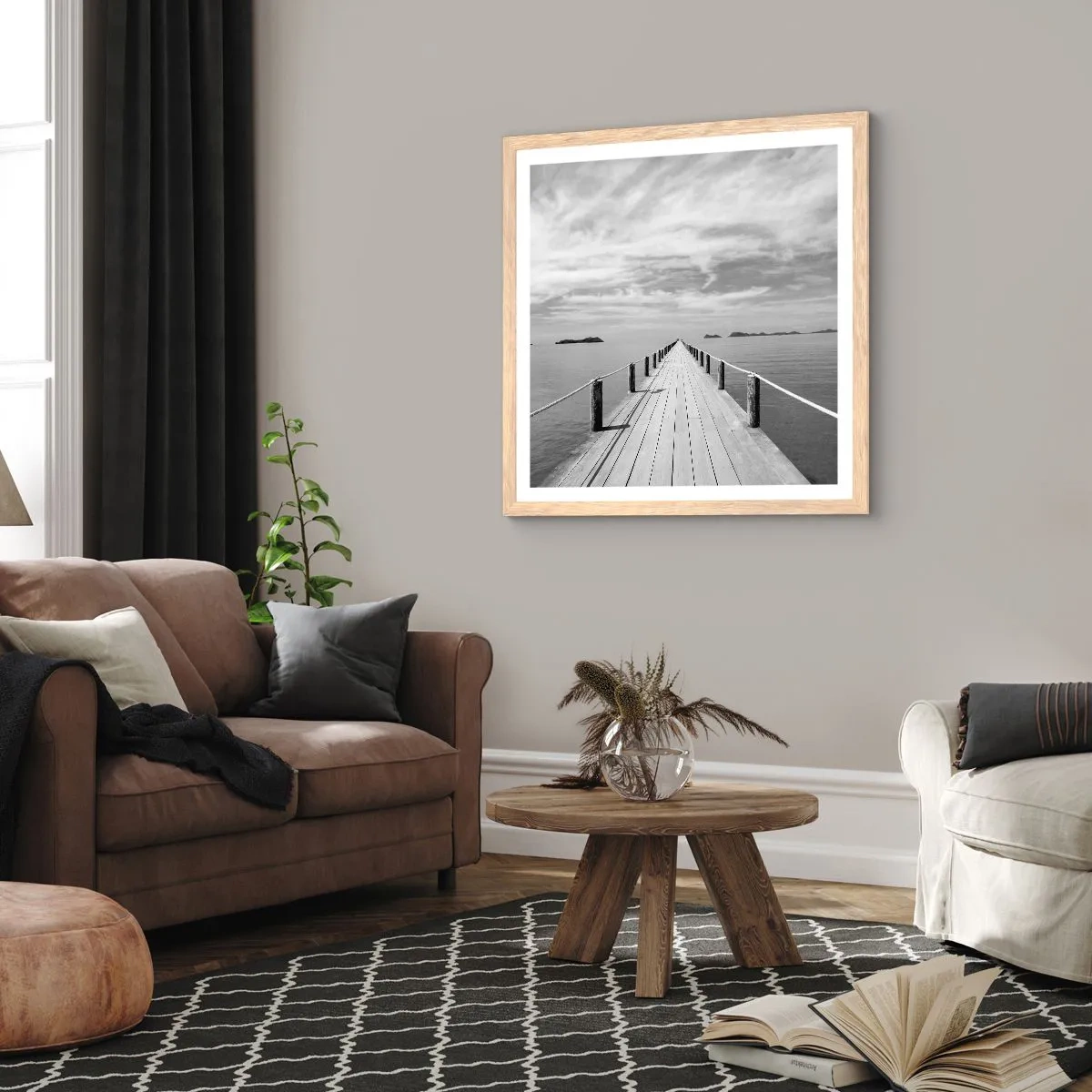 Affiche dans un chêne clair - Poster - Et peut-être un voyage... - 30x30 cm