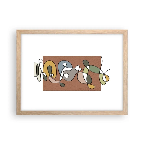 Affiche dans un chêne clair - Poster - Une abstraction qui mérite le sourire - 40x30 cm