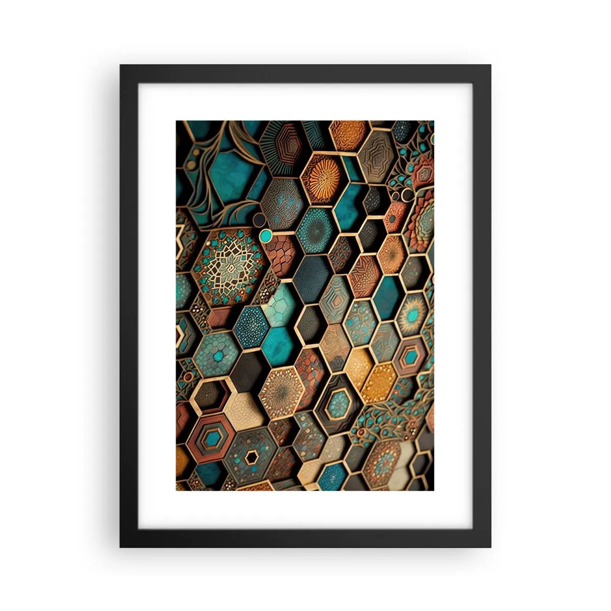 Affiche dans un cadre noir - Poster - Ornements arabes – variation - 30x40 cm
