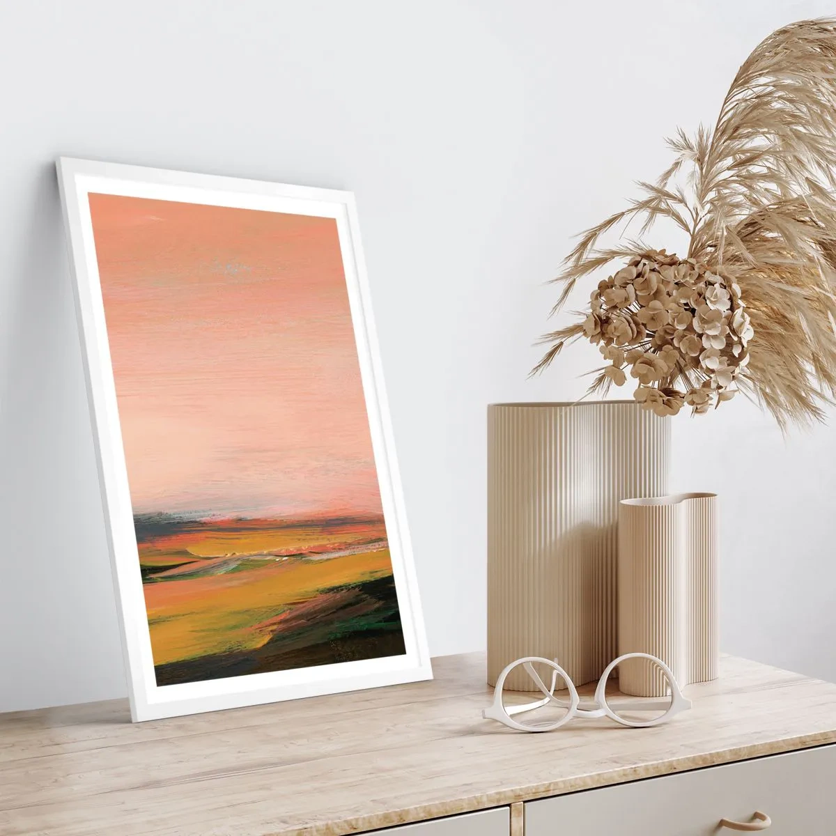 Affiche dans un cadre blanc - Poster - Dans les tons de roses - 40x50 cm