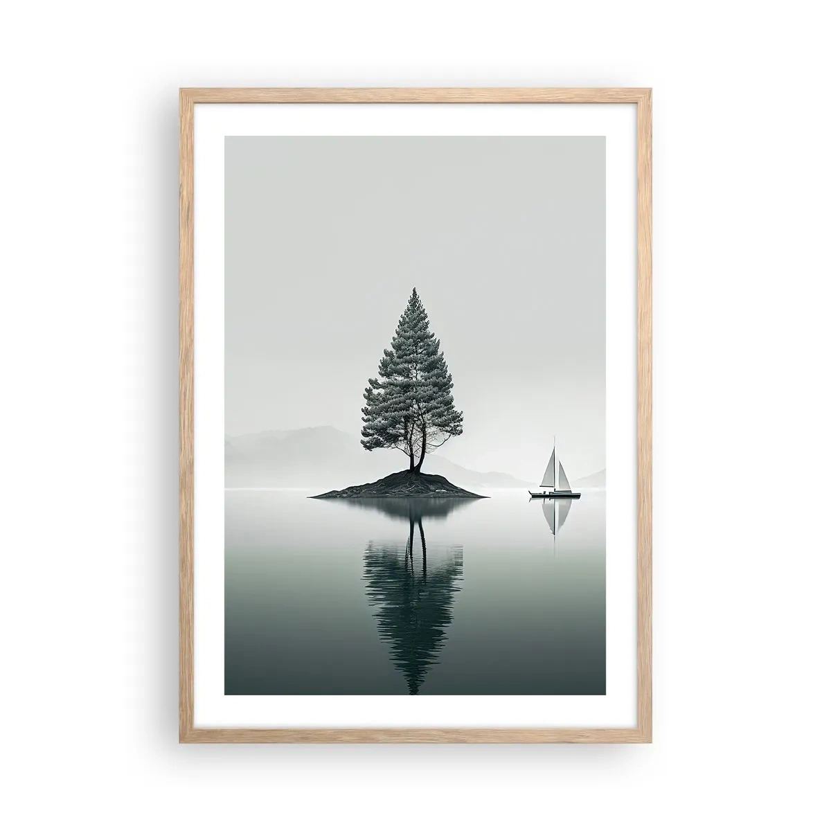 Affiche dans un chêne clair - Poster - Un rêve somnolent - 50x70 cm