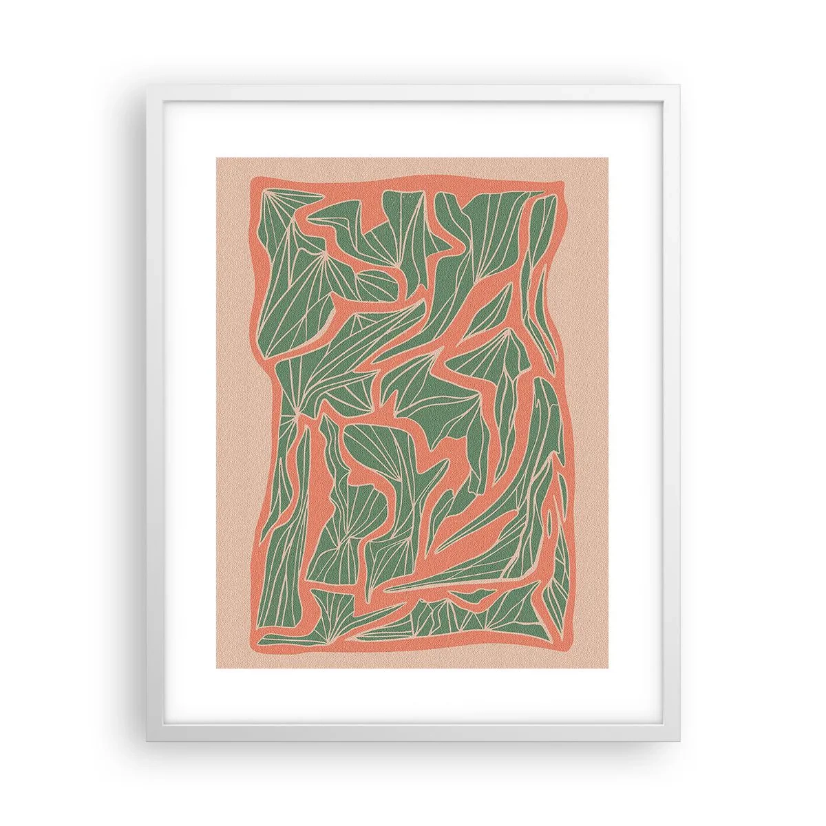 Affiche dans un cadre blanc - Poster - La lutte entre le corail et la verdure - 40x50 cm