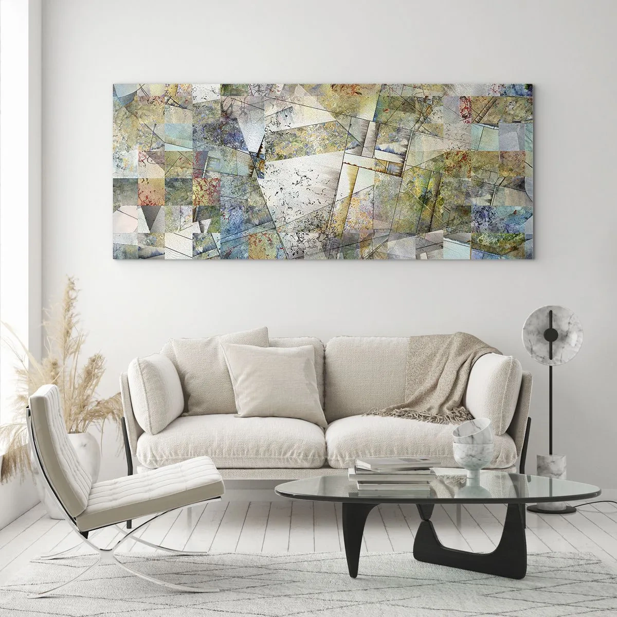 Impression sur verre - Image sur verre - Remaniement géométrique - 100x40 cm
