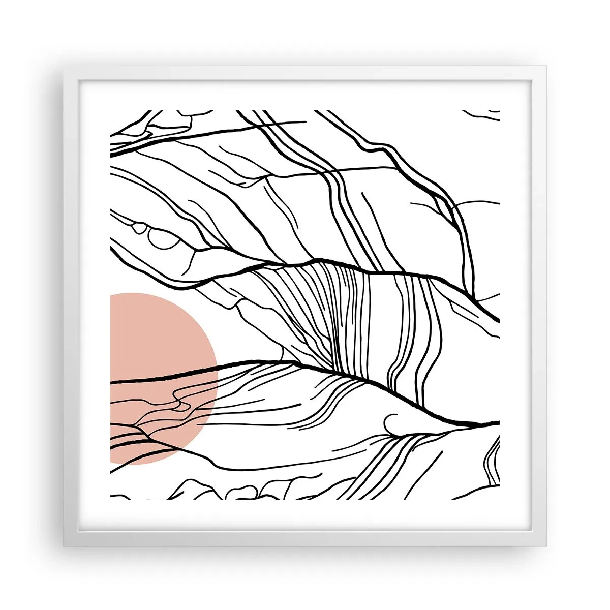 Affiche dans un cadre blanc - Poster - Dans un réseau de brindilles - 50x50 cm