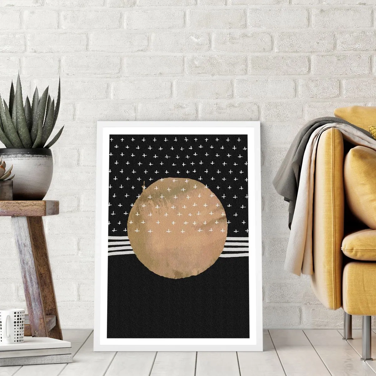 Affiche dans un cadre blanc - Poster - Composition : drapeau galaxie - 30x40 cm