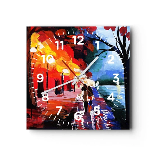 Horloge murale - Pendule murale - Automne flamboyant dans le parc - 30x30 cm