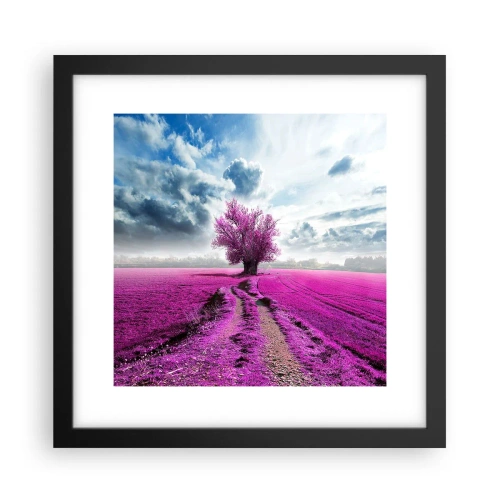 Affiche dans un cadre noir - Poster - Lande - nature sauvage - 30x30 cm