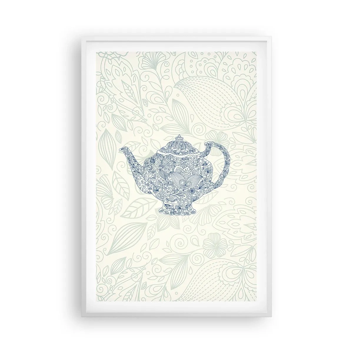 Affiche dans un cadre blanc - Poster - Le charme du thé - 61x91 cm