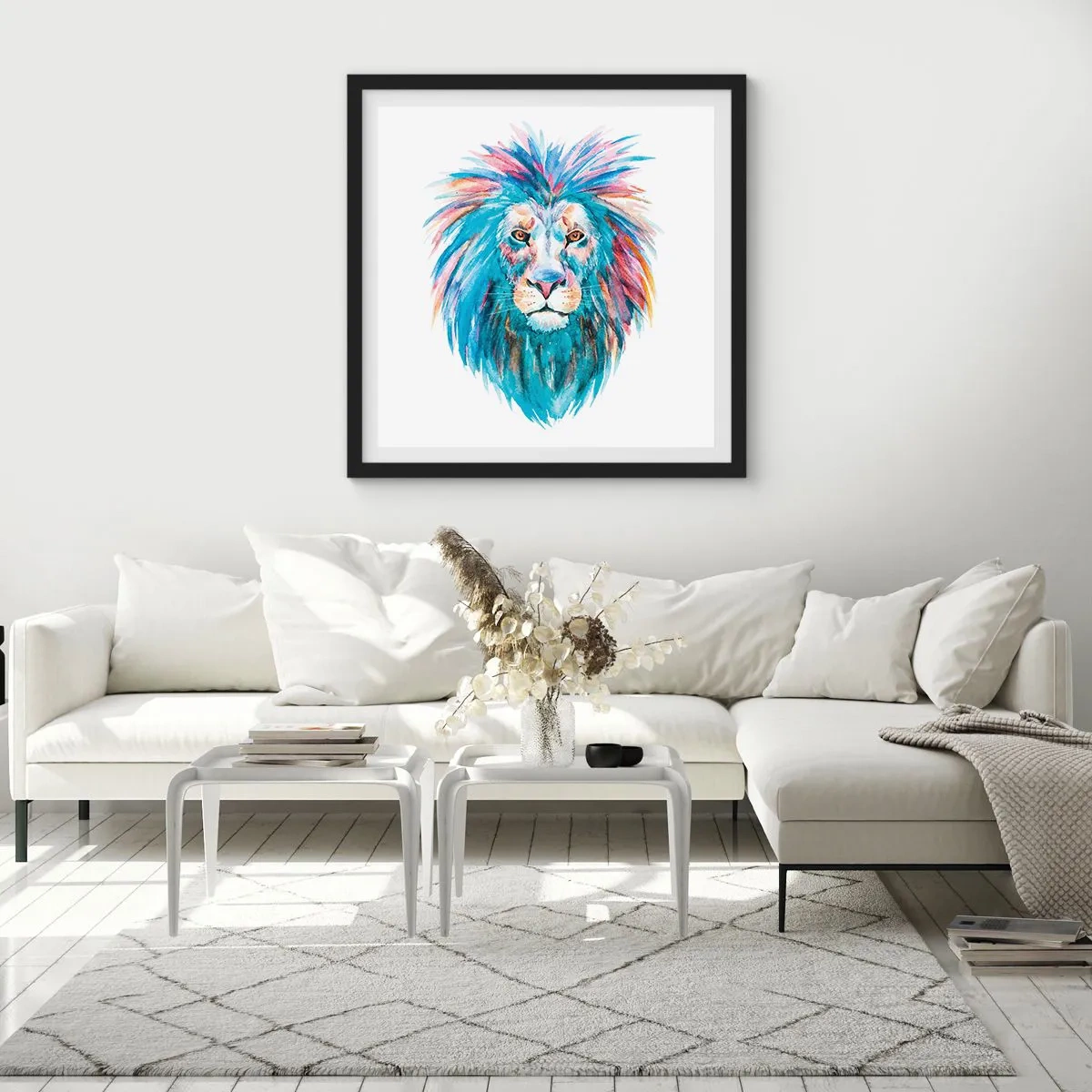 Affiche dans un cadre noir - Poster - Aura électrique - 40x40 cm