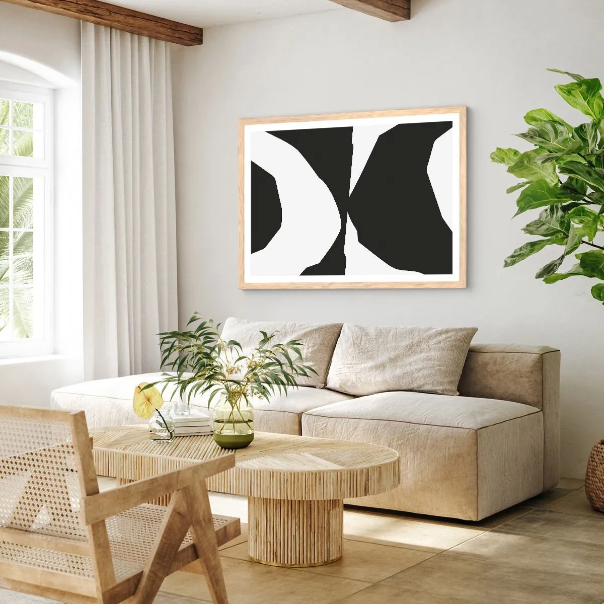 Affiche dans un chêne clair - Poster - Positif négatif - 40x30 cm