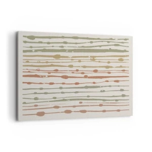 Impression sur toile - Image sur toile - Un motif de lignes aux tons chauds sur un fond clair - 120x80cm - Notation musicale des couleurs - Décoration murale moderne pour le salon et la chambre ARTTOR