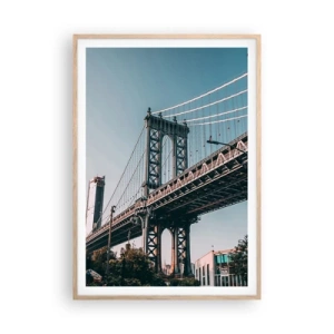 Affiche dans un chêne clair - Poster - Sur les vagues de la ville - 70x100 cm