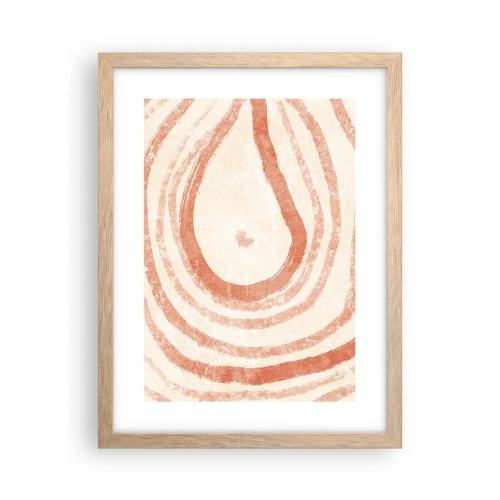 Affiche dans un chêne clair - Poster - Cercles de corail – composition - 30x40 cm