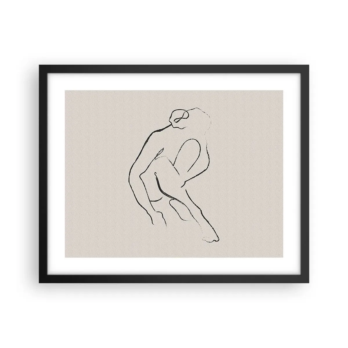 Affiche dans un cadre noir - Poster - Croquis intime - 50x40 cm