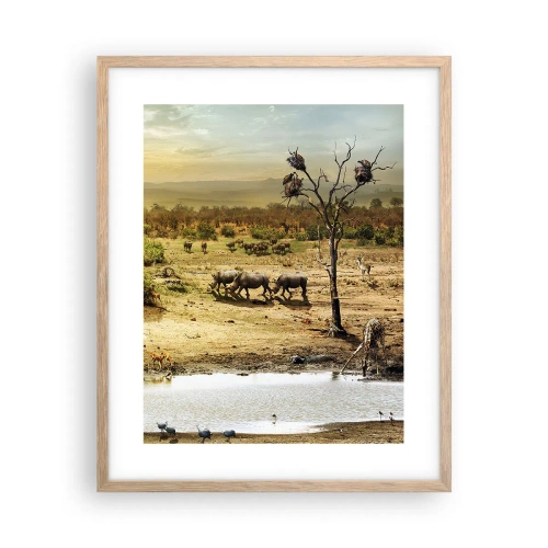 Affiche dans un chêne clair - Poster - "Et d'Eden coulait une rivière..." - 40x50 cm