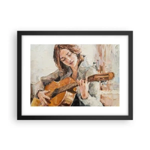 Affiche dans un cadre noir - Poster - Concerto pour guitare et coeur de fille - 40x30 cm