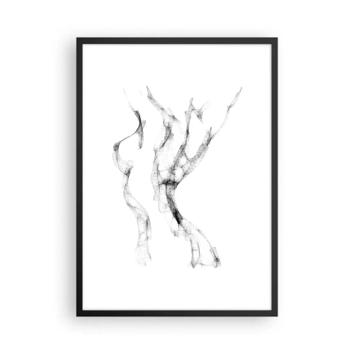 Affiche dans un cadre noir - Poster - Composition abstraite en minimalisme noir et blanc - 50x70cm - Belle et forte - Décoration murale moderne pour le salon et la chambre ARTTOR