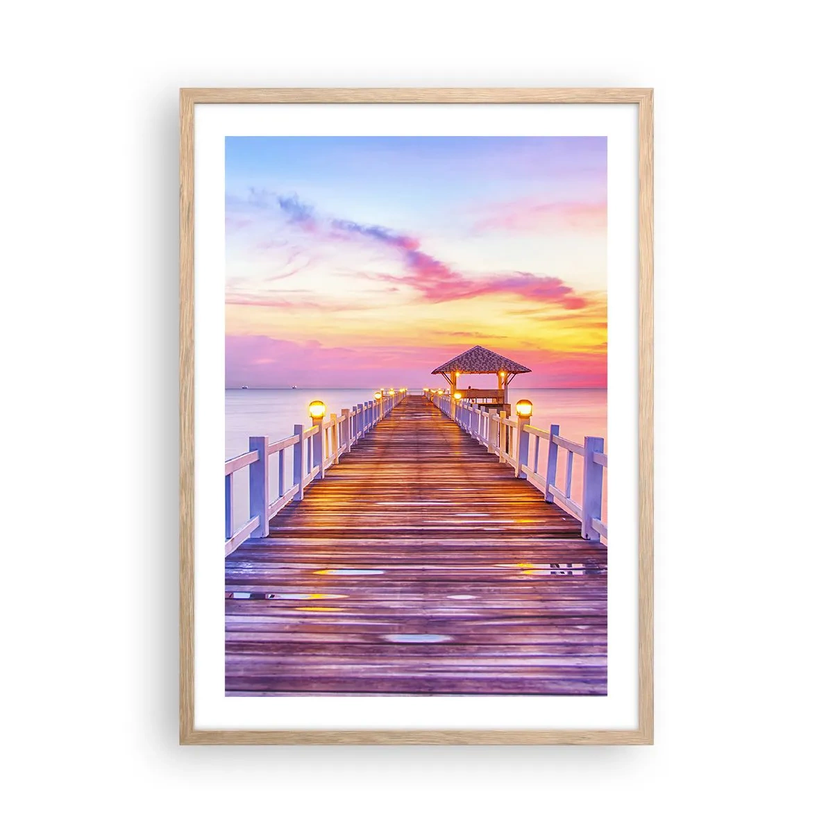 Affiche dans un chêne clair - Poster - Le silence lilas-doré du soir - 50x70 cm