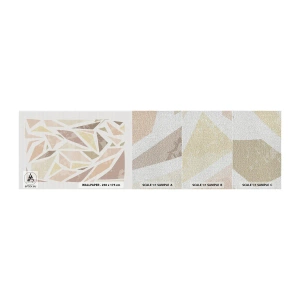 Échantillon de Papier Peint Premium Canvas - Composition de vitraux - Minimalisme, Pastel, Bohème - 100x30 cm