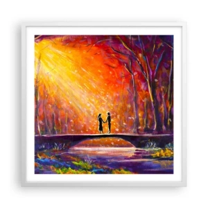 Affiche dans un cadre blanc - Poster - Le ciel les aime aussi - 60x60 cm