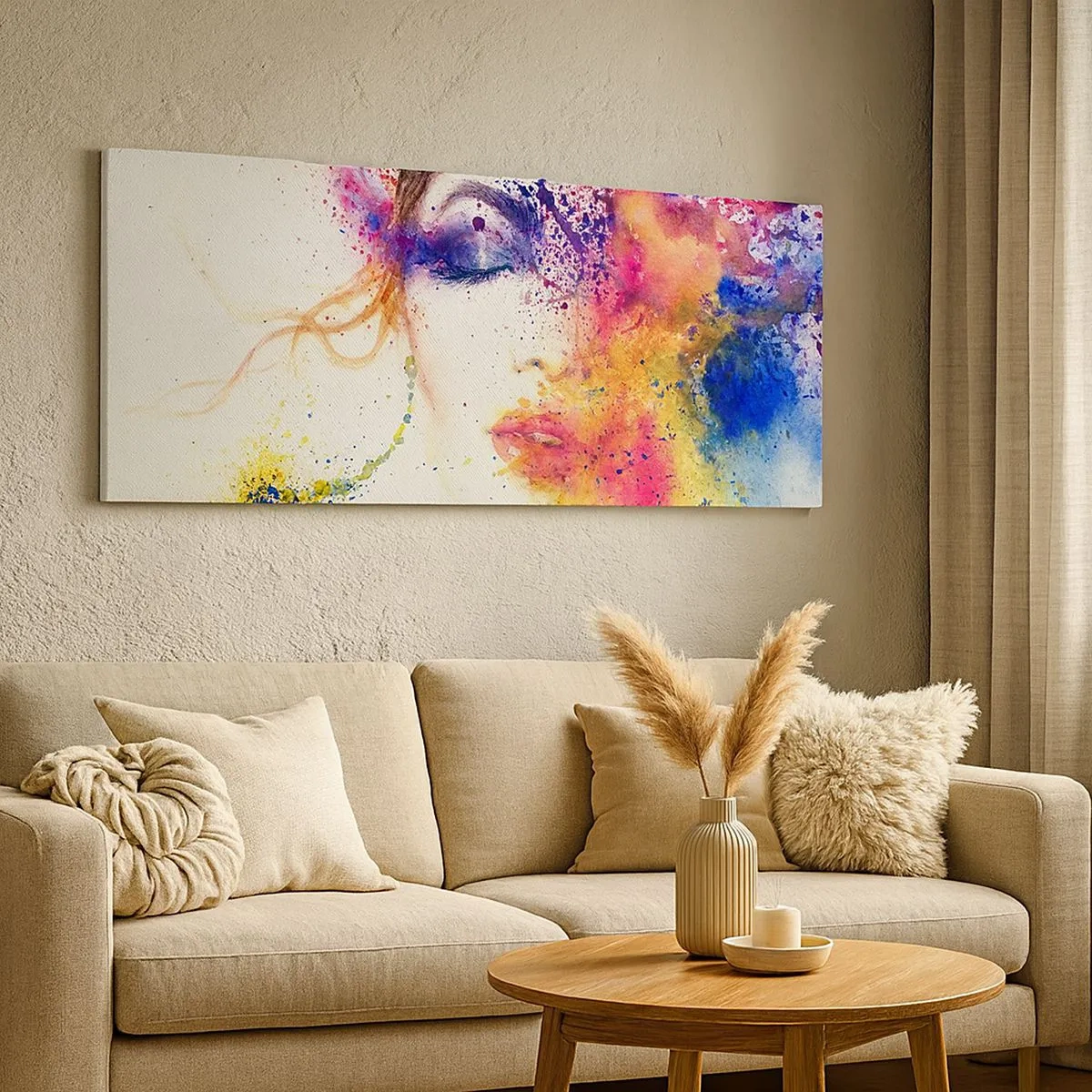 Impression sur toile - Image sur toile - Vertiges arc-en-ciel - 100x40 cm