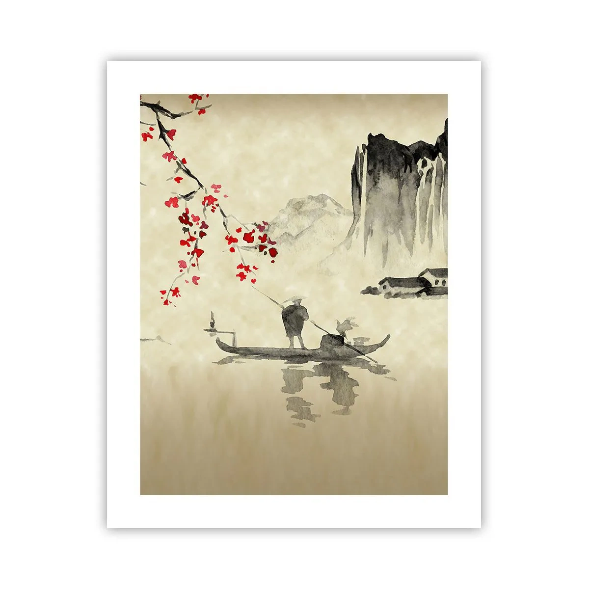 Affiche - Poster - Au pays des cerisiers en fleurs - 40x50 cm
