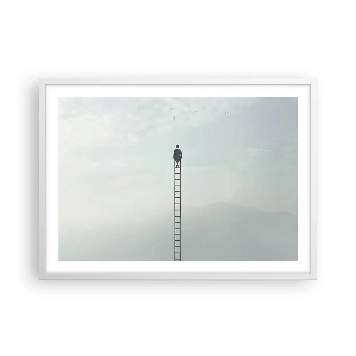 Affiche dans un cadre blanc - Poster - Se soulever au-dessus - 70x50 cm
