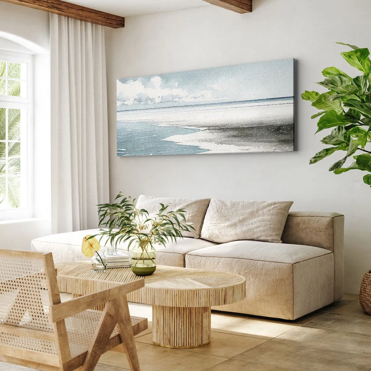 Impression sur toile - Image sur toile - Marée douce - 100x40 cm