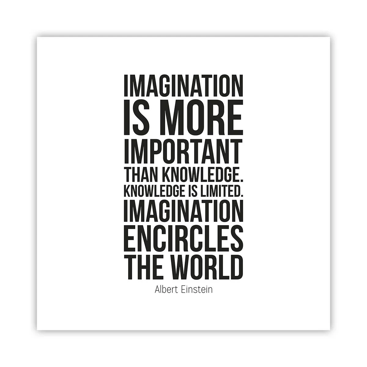 Affiche - Poster - Einstein sur le pouvoir de l'imagination - 60x60 cm
