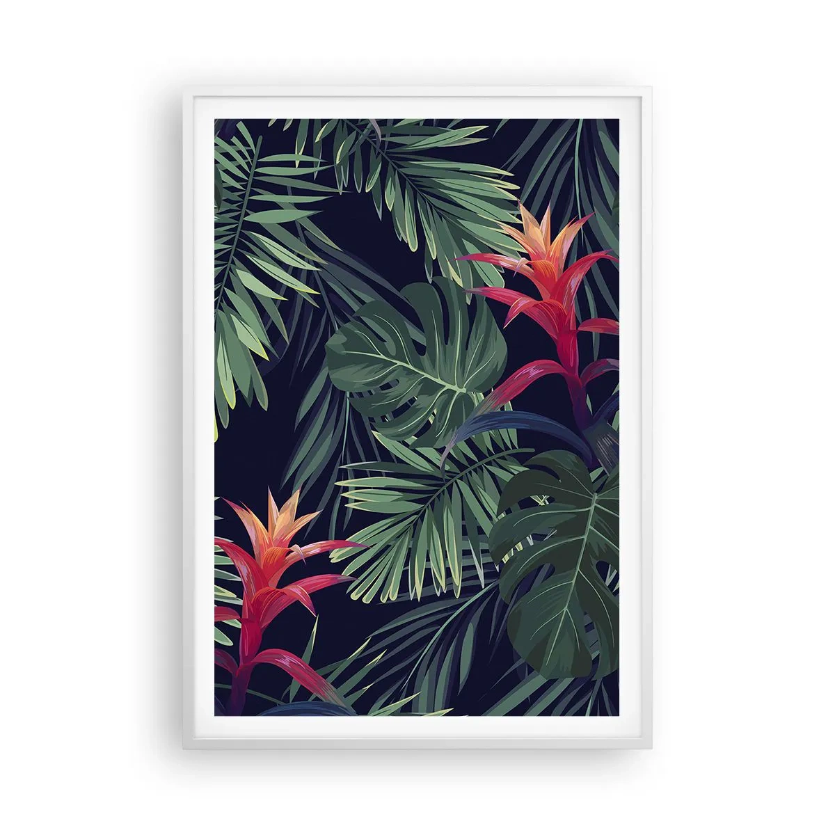 Affiche dans un cadre blanc - Poster - immergé dans la nature - 70x100 cm