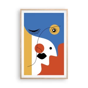 Affiche dans un chêne clair - Poster - Portrait déconstruit - 61x91 cm