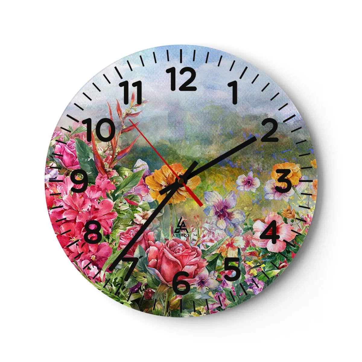 Horloge murale - Pendule murale - Un jardin devenu fou - 40x40 cm