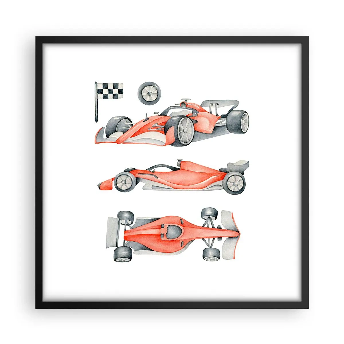 Affiche dans un cadre noir - Poster - poursuis ton rêve - 50x50 cm