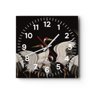 Horloge murale - Pendule murale - Histoire d'oiseaux - 30x30 cm