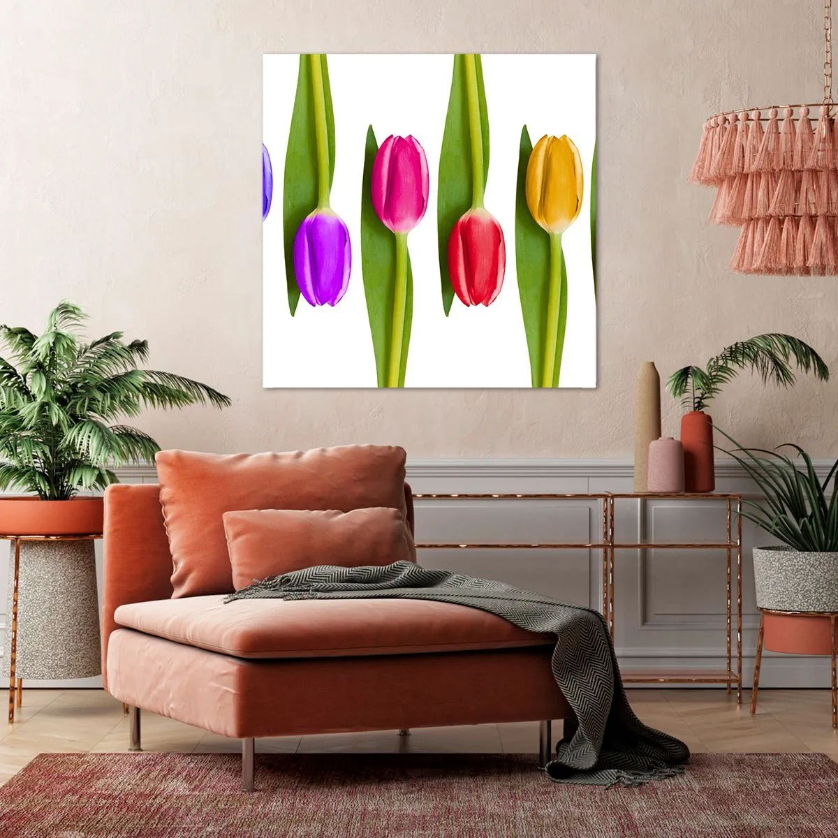 Impression sur toile - Image sur toile - Composition arc-en-ciel - 50x50 cm