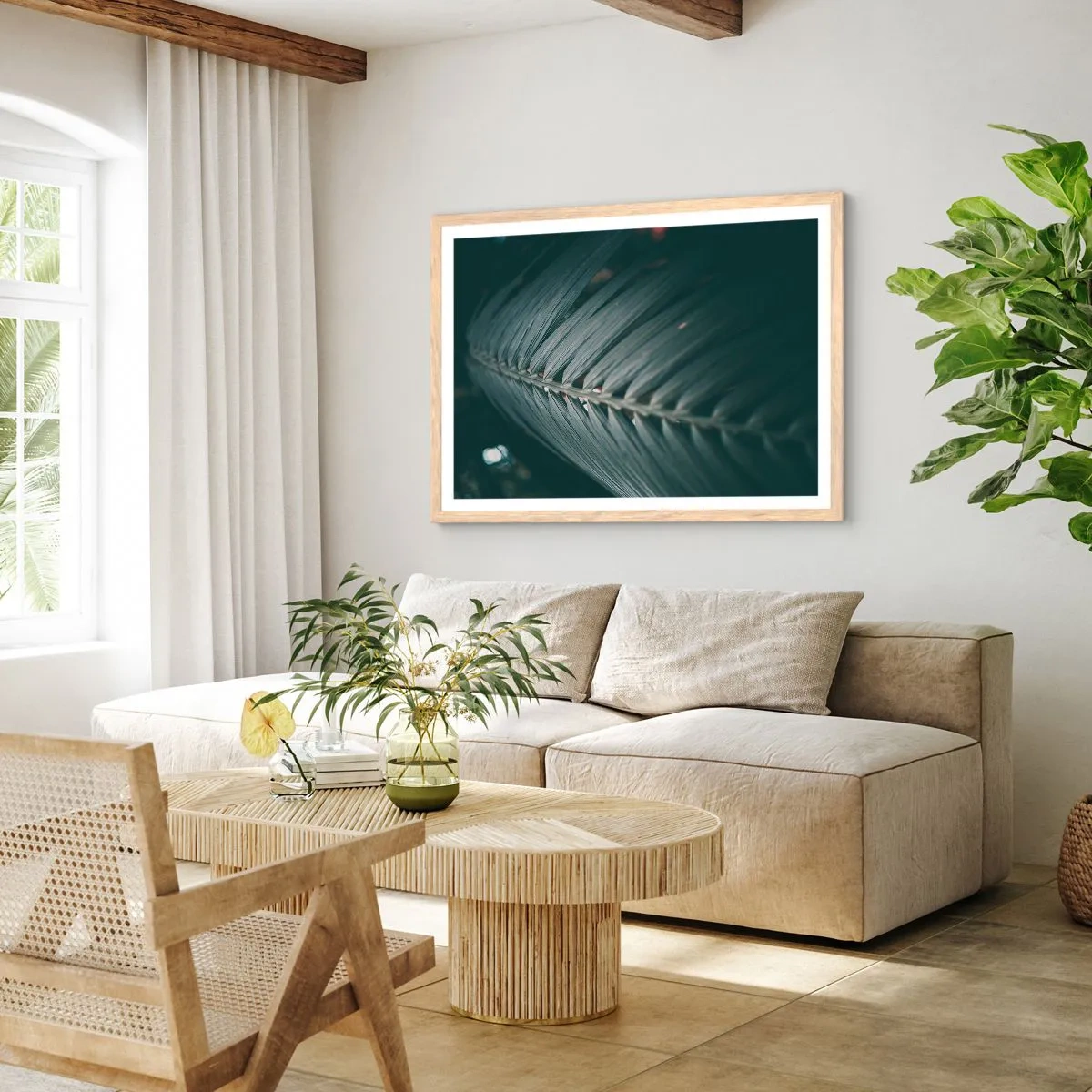 Affiche dans un chêne clair - Poster - Précision de la nature - 50x40 cm