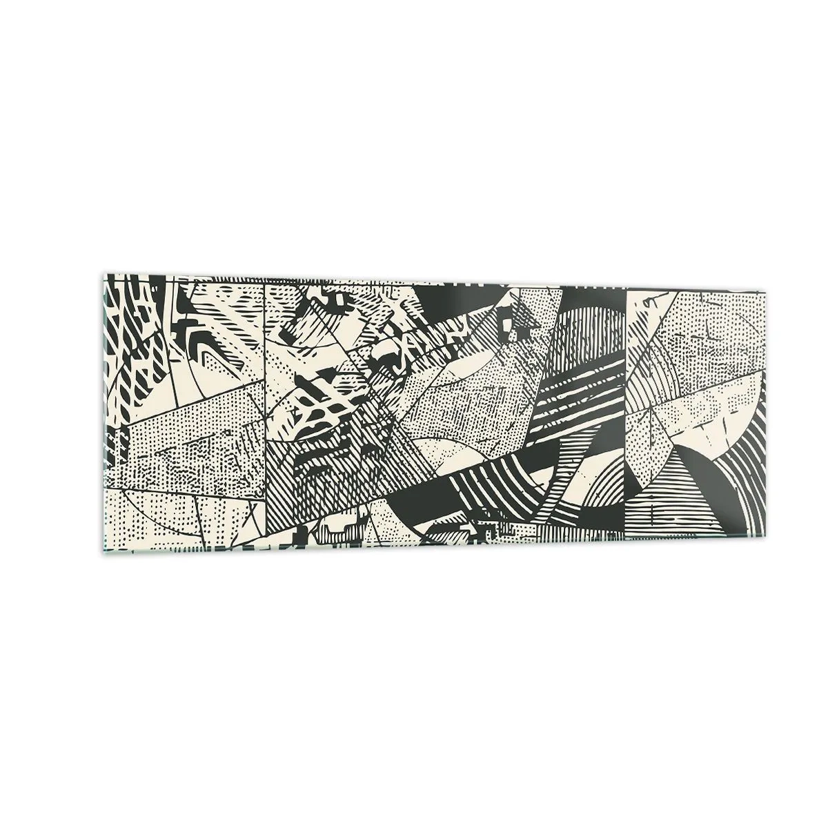 Impression sur verre - Image sur verre - Motifs géométriques abstraits dans des tons de vert sur fond clair - 140x50cm - Dynamique du modernisme - Décoration murale moderne pour le salon et la chambre ARTTOR