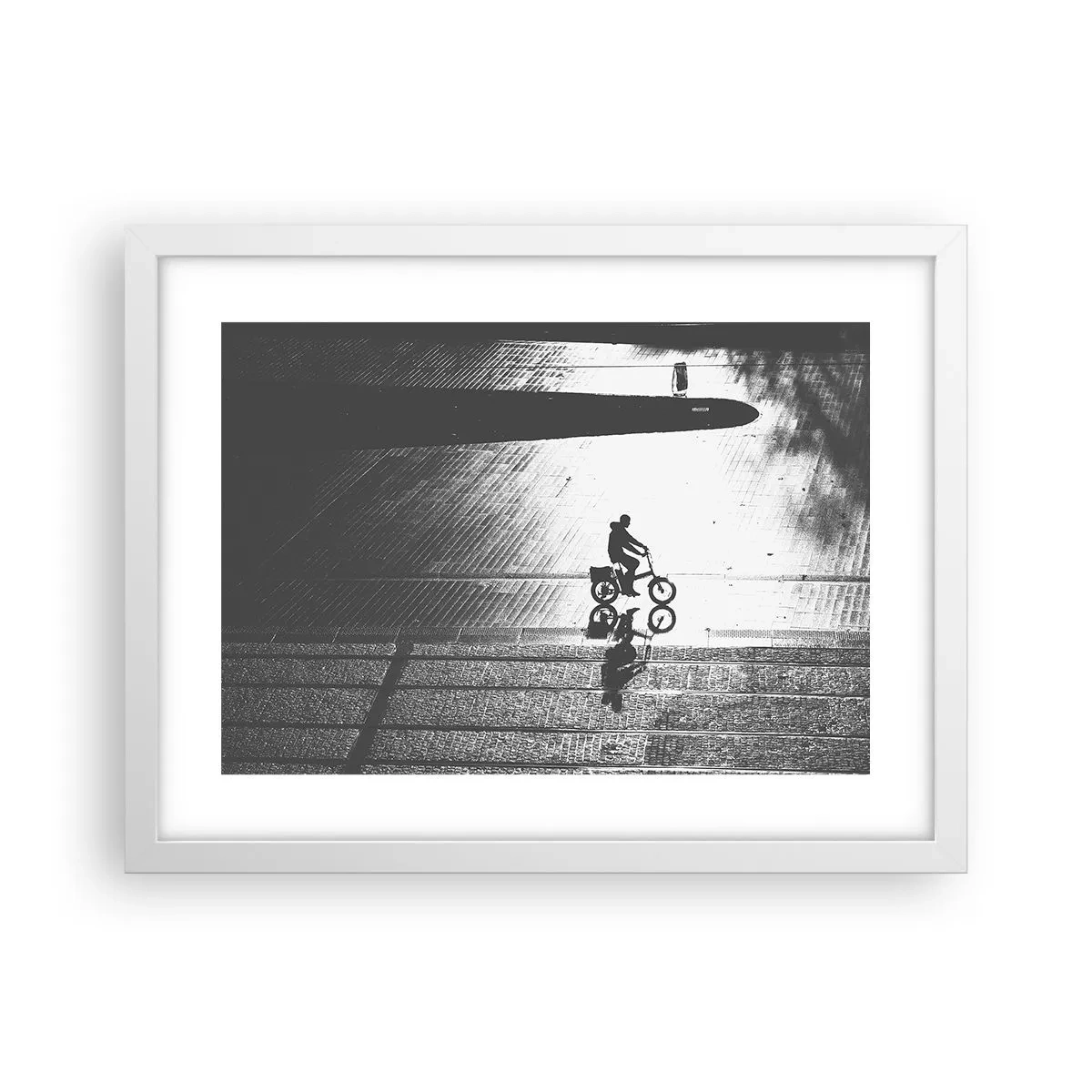 Affiche dans un cadre blanc - Poster - Devant moi, à travers la ville - 40x30 cm