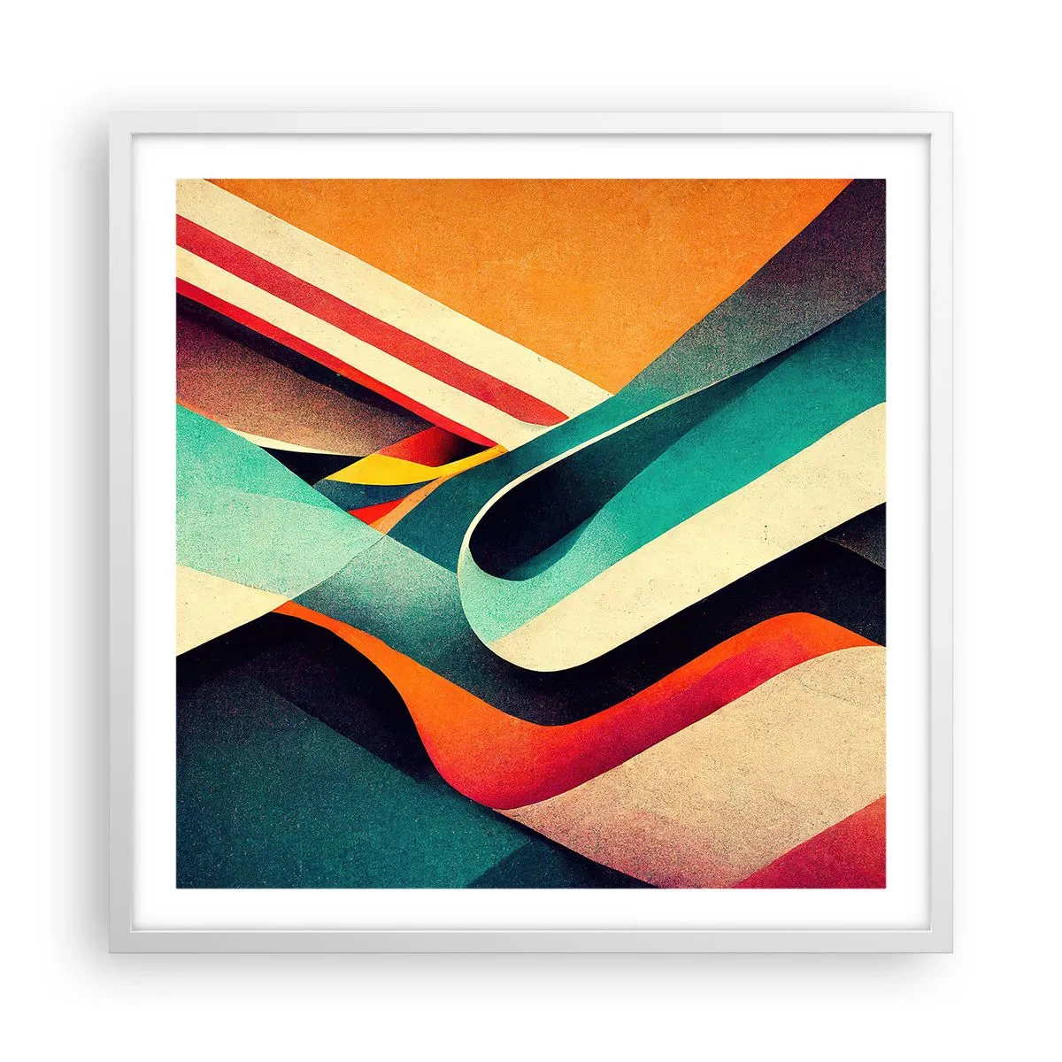 Affiche dans un cadre blanc - Poster - Composition intense - 60x60 cm