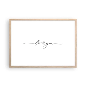 Affiche dans un chêne clair - Poster - Noir sur blanc - 70x50 cm