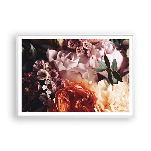 Affiche dans un cadre blanc - Poster - Enveloppé de beauté - 100x70 cm