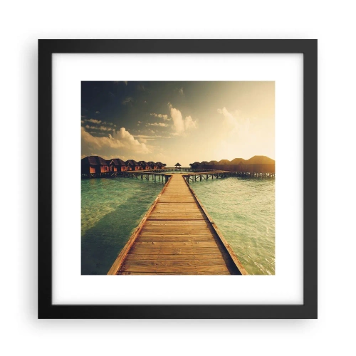 Affiche dans un cadre noir - Poster - Invitation chaleureuse - 30x30 cm