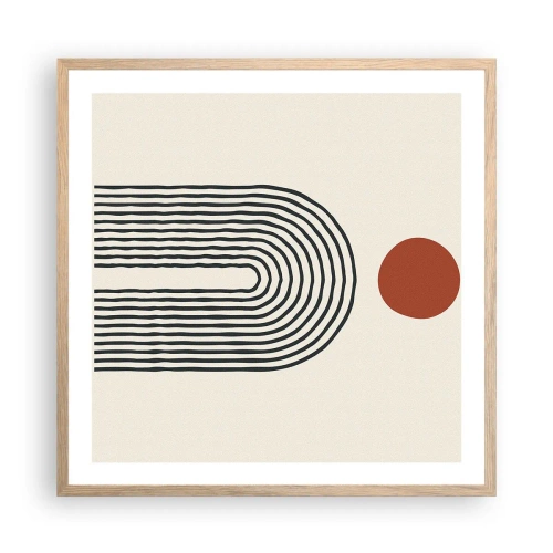 Affiche dans un chêne clair - Poster - Le magnétisme des formes et des couleurs - 60x60 cm