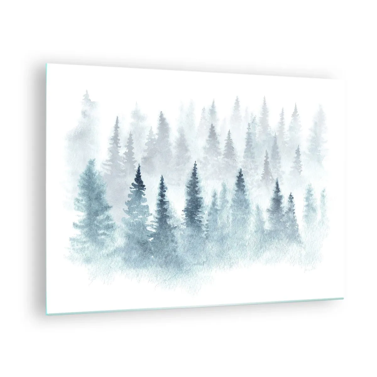 Impression sur verre - Image sur verre - Forêt de bambous enveloppée de brouillard - 70x50cm - Enveloppé de brouillard - Décoration murale moderne pour le salon et la chambre ARTTOR
