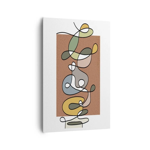 Impression sur toile - Image sur toile - Abstraction colorée avec des taches et des lignes - 80x120cm - Une abstraction qui mérite le sourire - Décoration murale moderne pour le salon et la chambre ARTTOR